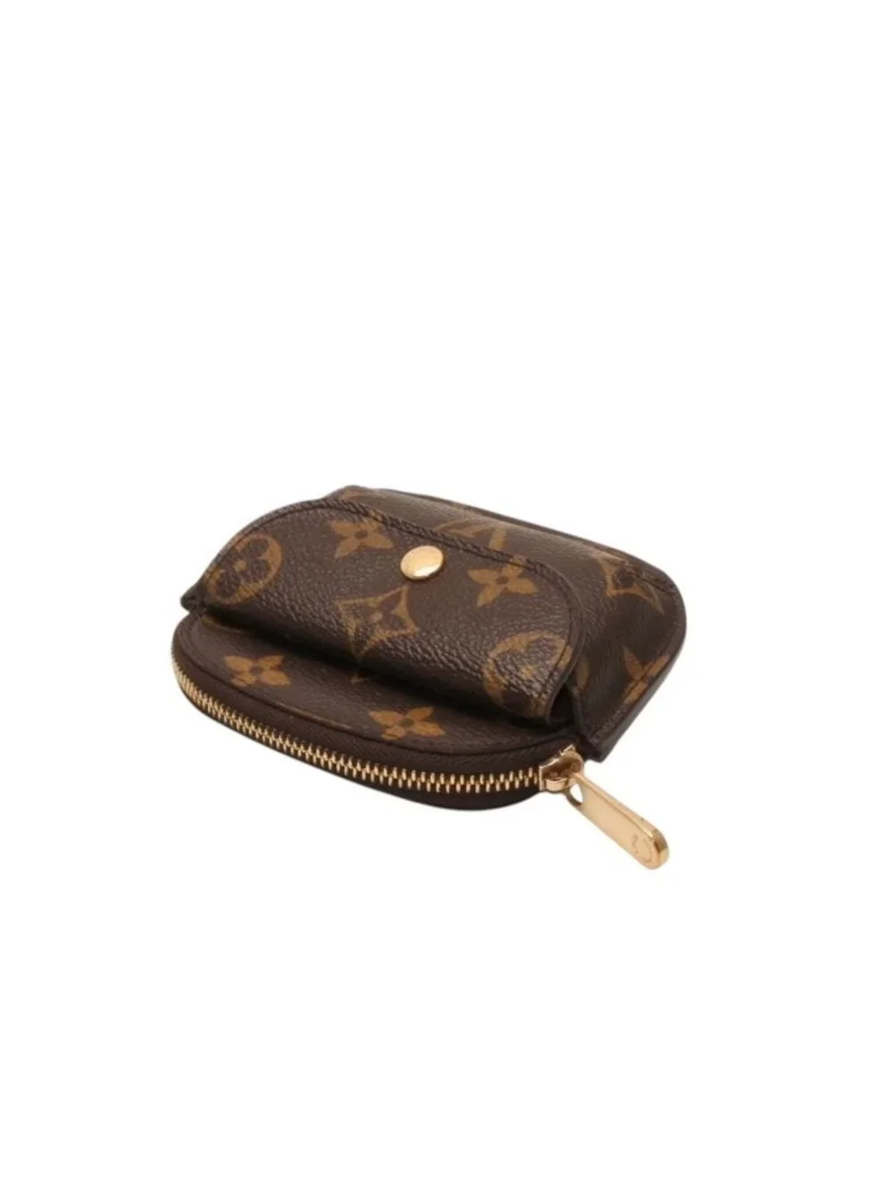 Louis Vuitton Porte Monnaie Ring Coin Purse Gold Brown